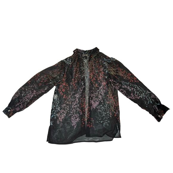 Vintage Carole Little Mesh Button Down Shirt Size 6 - Picture 7 of 7